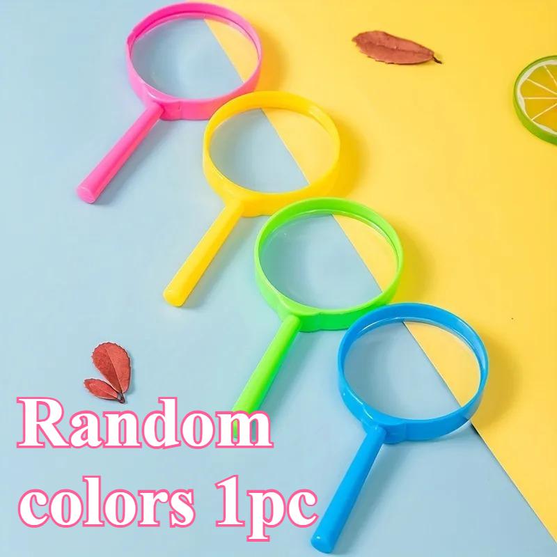 1PC Mini Color Handheld Children Elderly Reading Puzzle Magnifying Glass Plastic Handle with Lens Magnifying Glass