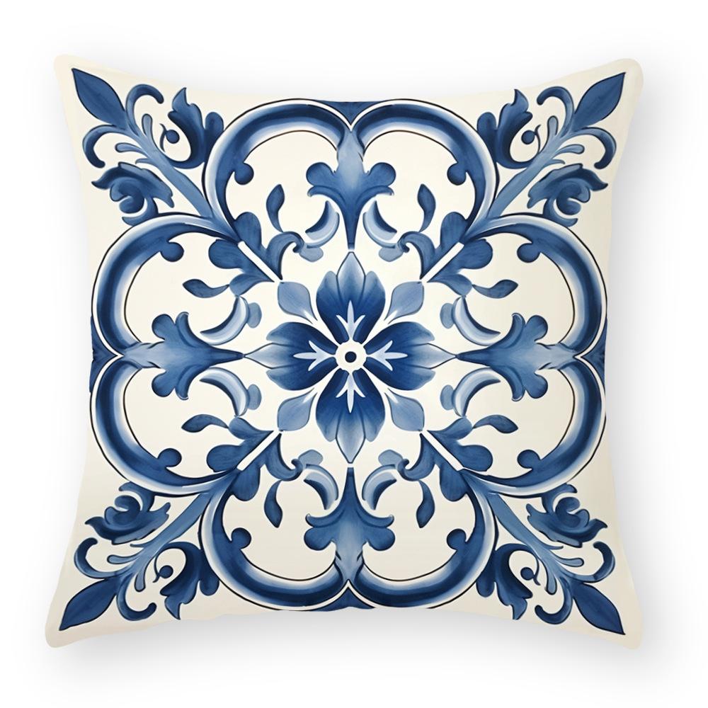 Cotton and Linen Pillowcase Oil Painting Printed Pillowcase Home Sofa Cushion Pillowcase Car Waist Cushion Seat Cushion