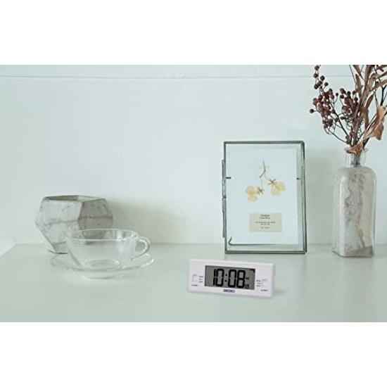 Seiko Clock Alarm Table Digital Radio White SQ321W