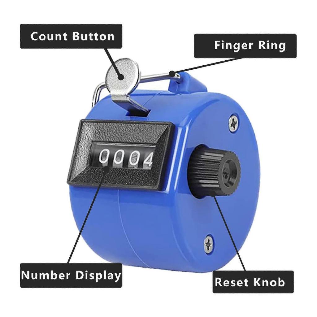 4 Pcs Handheld Tally Counter Manual Digital Clicker Mechanical Palm Pitch 4-digit Number Click Counter, Random Color