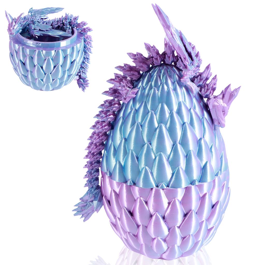 3D Printed Dragon with Dragon Egg Flexible Rotatable Dragon Toys 3D Printed Dragon Ornament Exquisite Articulated Dragon Toys