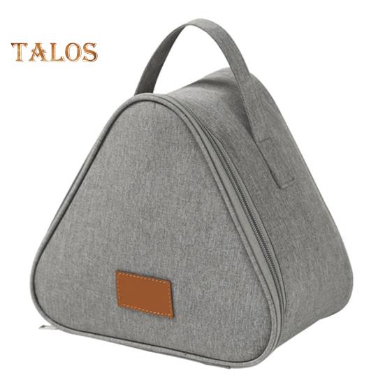 Сумка для ланча органайзер для закусок с ручкой легко моется водонепроницаемая устойчивая к пятнам треугольная сумка для ланча с пищевой алюминиевой подкладкой S серый 713₽