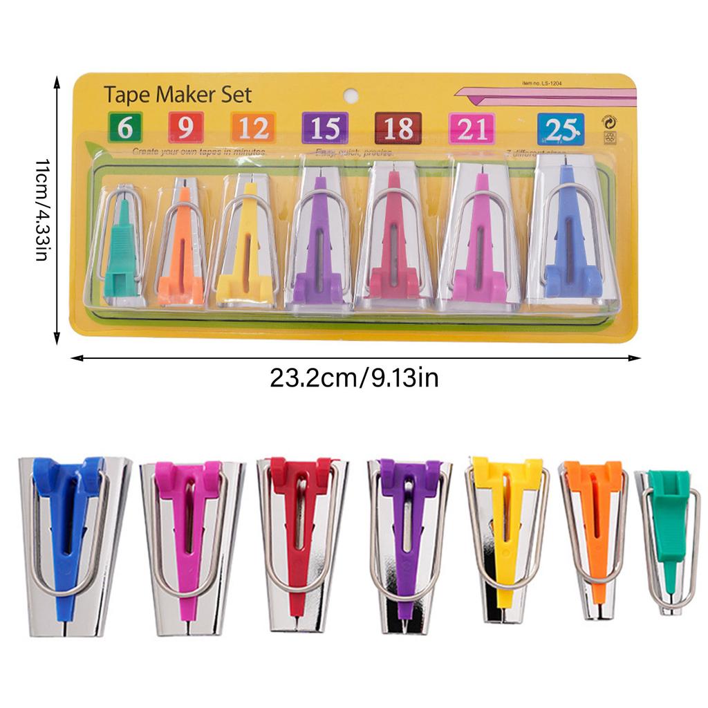 Bias Tape Makers Set Handmade Fabric Tape Maker Tool Set Sewing Quilting Bias Binding Maker 6/9/12/15/18/21/25mm