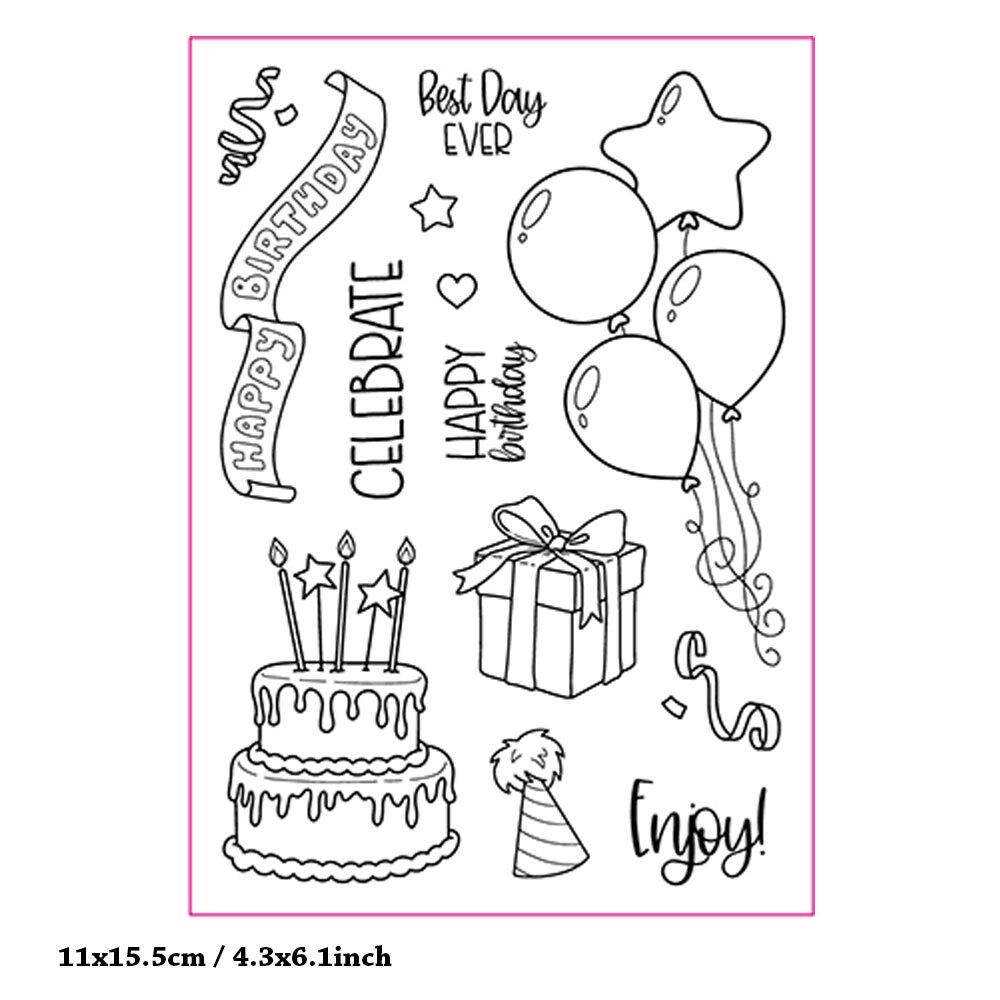 Frohe Weihnachten transparente Silikon-Stempel für Siegel, DIY, Scrapbooking, Fotoalbum, Dekor, Blume, alles Gute zum Geburtstag