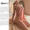 Sexy Lingerie Inner Underwear Nightwear One Piece Setup X033 Pale [Agnel x] See-Through Women's (Free, Pink)