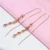 Purple Gold Shiny Earphones Women'S Plated Rose Gold Exquisite Long Earrings Trend