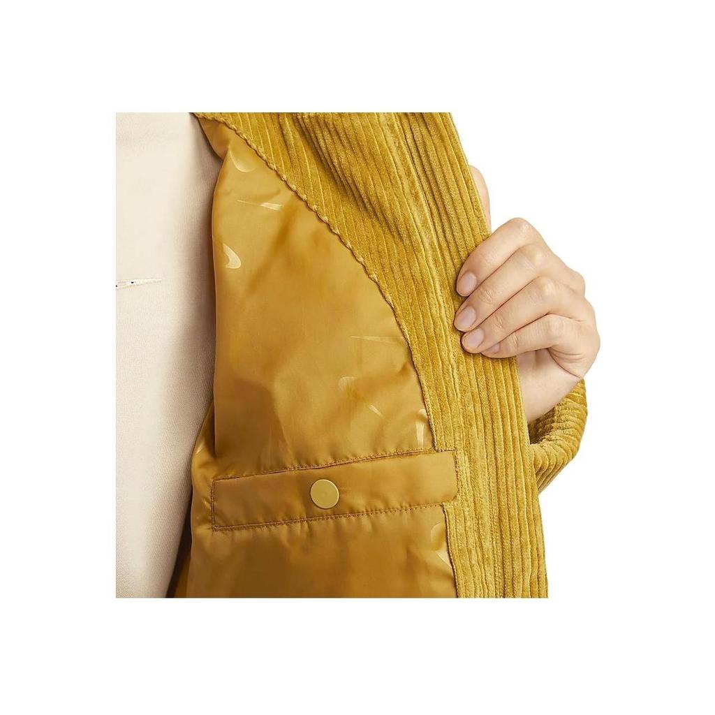 Nike Giacca da Donna Casual in Velluto a Coste con Colletto alla Coreana Essenziale e Ampia, Rame FD8214-716