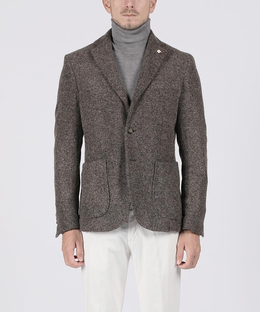Panicale Brown Boucle Wool Blend Jacket