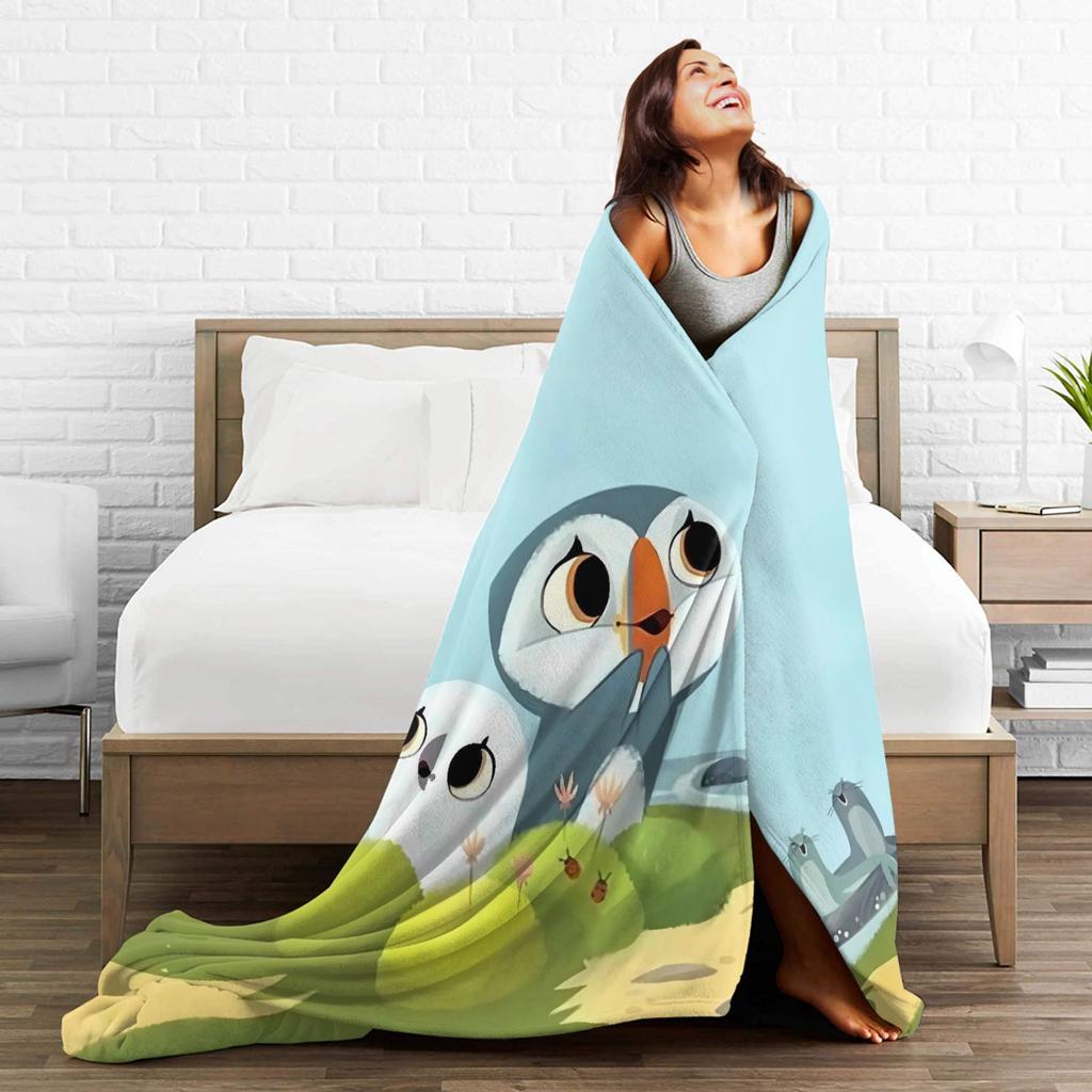 Puffin Rock Coperta in Flanella Invernale Super Calda Plaid per Ragazzo Ragazza Divano Sedia Divertente Copriletto Copri Divano Letto