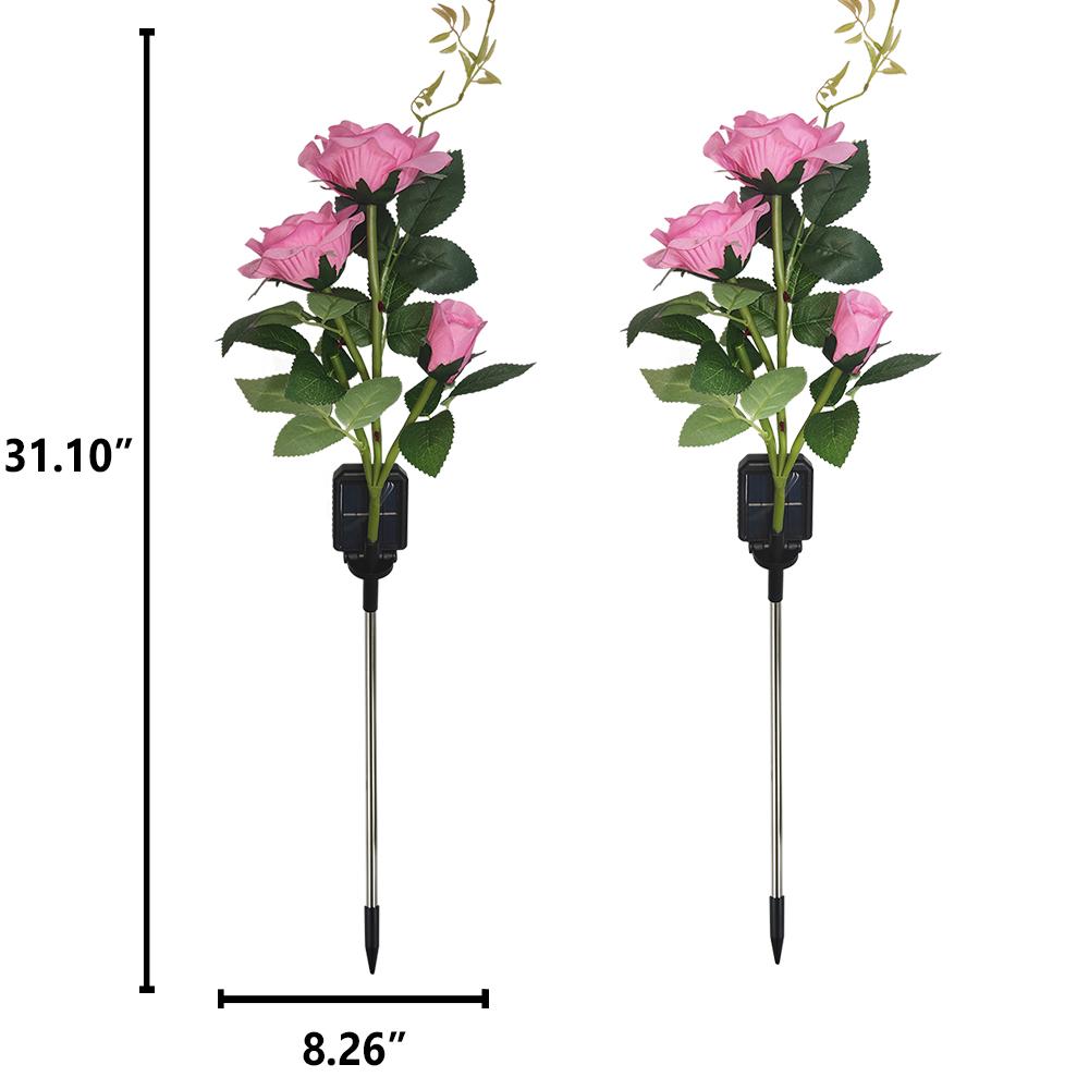 Solar LED Rose Light Outdoor Waterproof Yard Lamp LED Artificial Flower Light Courtyard Landscape Light Garden Decoration