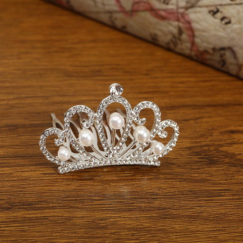

Mini Tiara Hair Clips Princess Crown Comb Pearl Rhinestone Hair Accessories Princess Performance Comb Girls Hair Ornaments Gifts