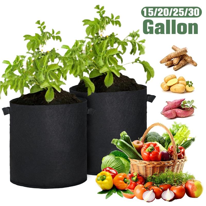 5pcs Garden Plant Grow Bags Felt Planting Bag for Veg Strawberry Potato Seedling Bag Grow Accessories Planting Supplies