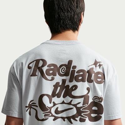 Nike Sportswear T Shirts Men s White Gold/Wolf Gray Crew Neck Moderate XL