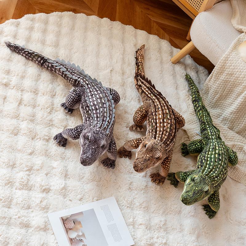 68/96cm Simulation Long Tail Crocodile Plush Doll Lifelike Reptile Crocodile Animal Stuffed Toy Home Decor Gift For Children