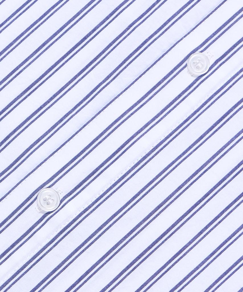 AGOD Crop Half Stripe Shirt [Navy]