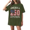 Women's Round Neck Printed Short-sleeved T-shirt Top