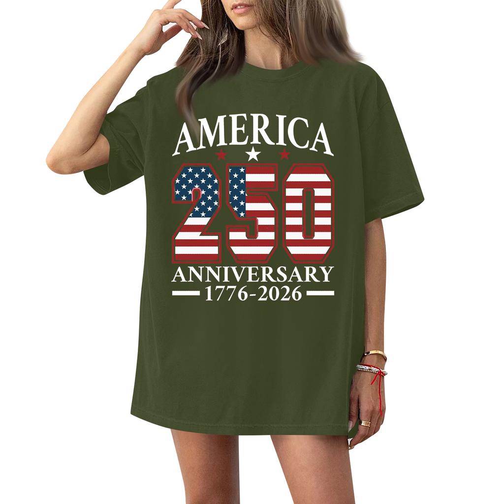 Women's Round Neck Printed Short-sleeved T-shirt Top