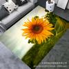 Tappeto per Soggiorno in Velluto di Cristallo con Stampa 3D a Fiore di Girasole Zerbino per Casa