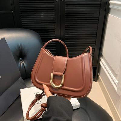 Sac à bandoulière élégant et simple pour femme, nouvelle collection printemps, sac sous le bras, beau, portable, bandoulière, niche, couleur unie, sac à bandoulière