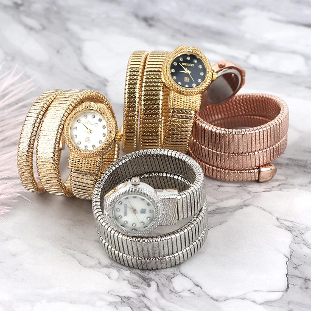 

Stainless Steel Strap Wristwatch Bracelet Watches Creative Quartz Watch золотий/чорний