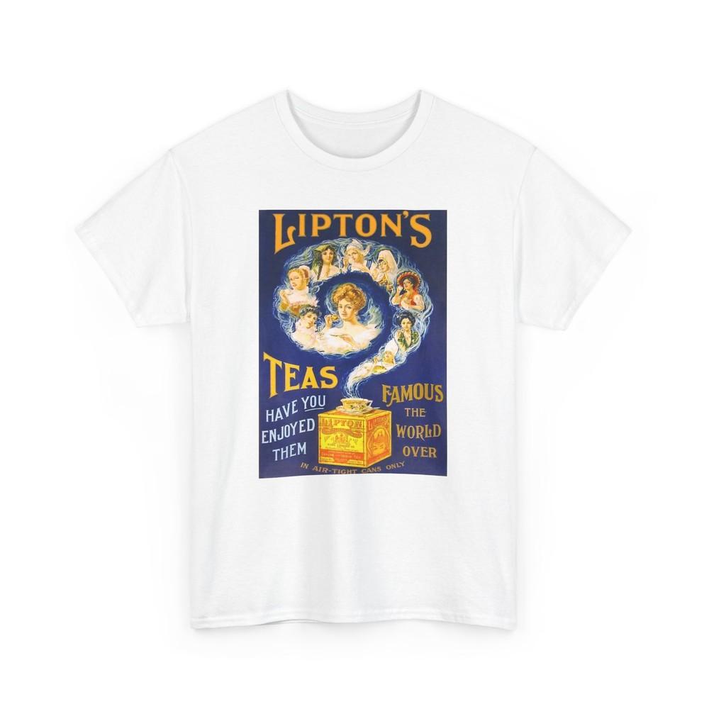 

Vintage Advertising Lipton Teas Unisex T-shirt Tee Shirt, Graphic Tshirt, Retro Tea S