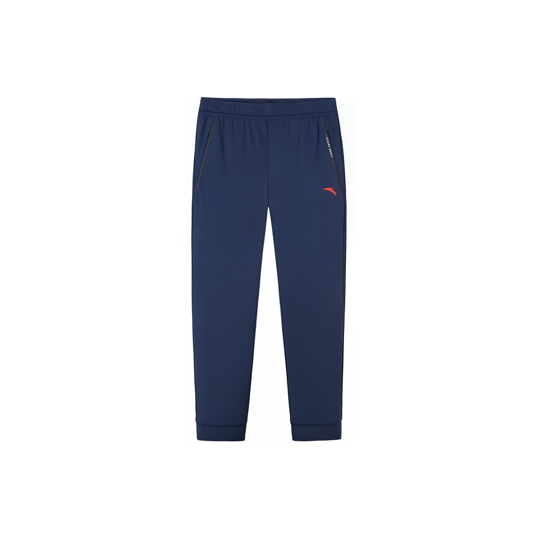 

Anta Тренировочная серия, однотонные, удобные, дышащие, зауженные книзу трикотажные спортивные брюки, мужские, темно-синие, 152427324-2 M