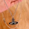 Empress Dowager High Version Diamond Saturn Pendant Necklace - Sweet, Cool Clavicle Chain, Xiaohongshu Celebrity Style