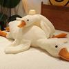 New big white goose throw pillow, long sleeping pillow, sleeping doll, children and girls gift, big goose plush toy