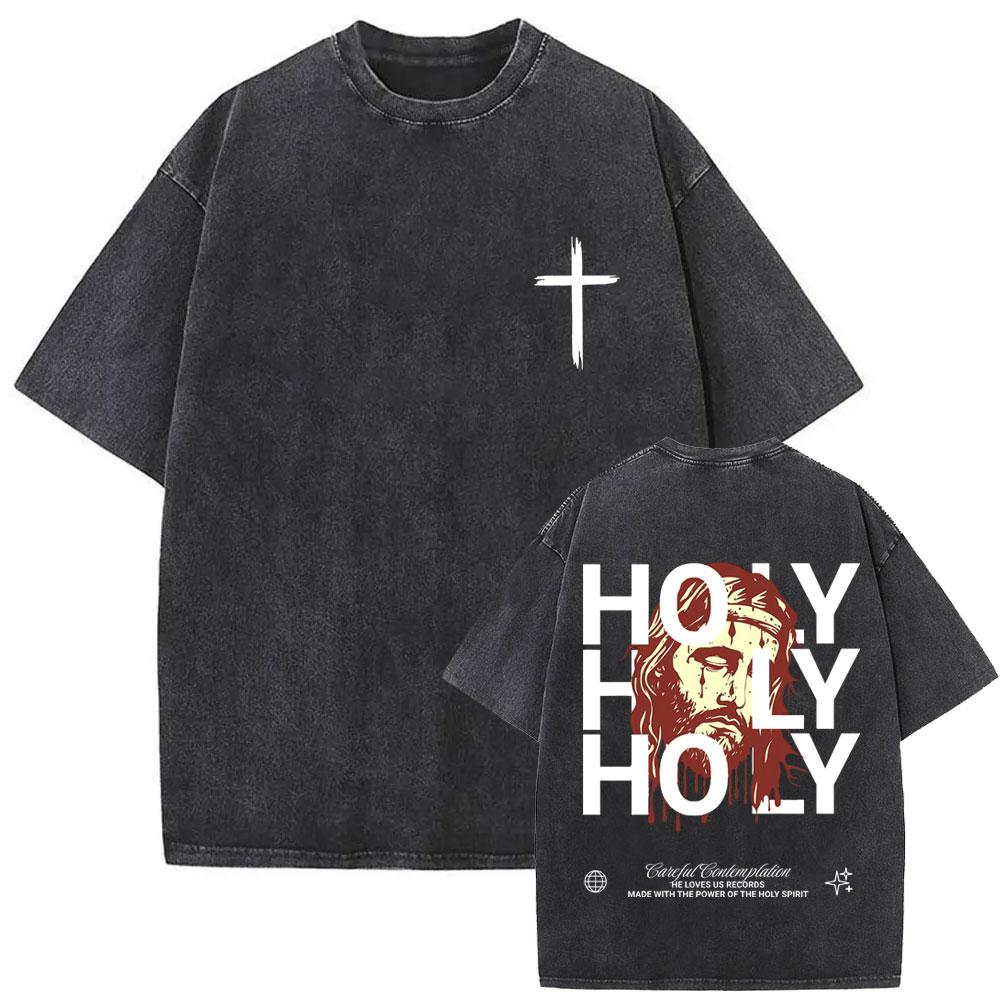 Awesome Christian Jesus Bible Verse Vintage Washed Tshirts Men Women Casual Cotton Oversized T Shirts Hip Hop Retro Streetwear