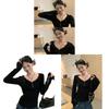 T Shirt For Women Oversize V Neck Long Sleeve With Embroidery For Casual And Yoga