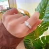 Vinregem 100% 925 Sterling Silver Sparkling Round Cut 6.5MM 1CT 3EX VVS1 D Color Real Moissanite Diamonds Women Ring Wedding Engagement Jewelry