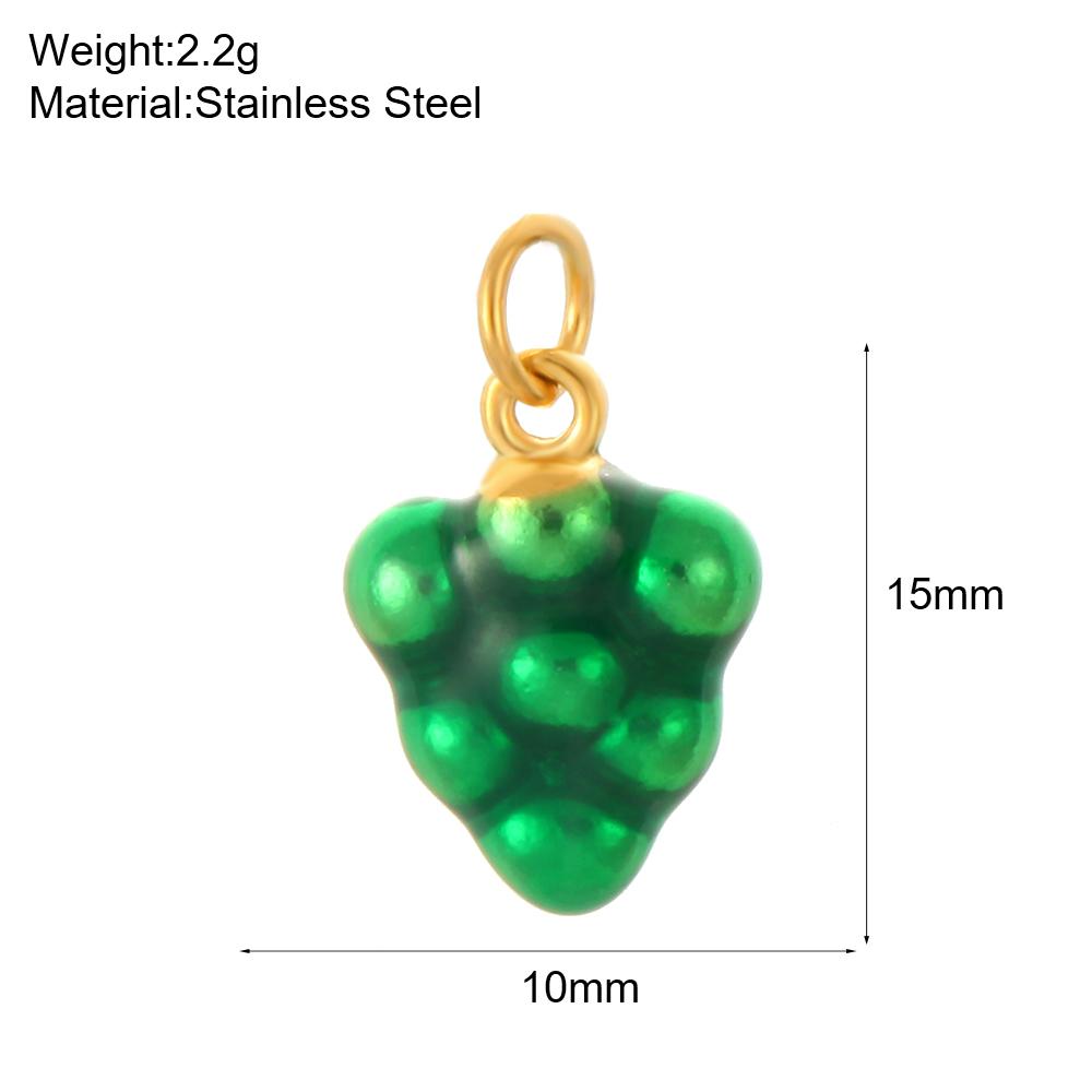 Stainless Steel Women's Stainless Steel Fruit Pendant Strawberry Watermelon Banana Pendants Women Zircon DIY Charms Accessories