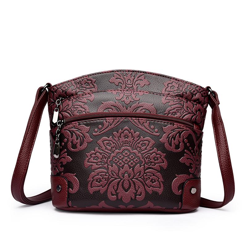 High Quality Leather Multilayer Women Messenger Bag Famous Designer Lady Shoulder Bags Printing Trendy Crossbody Bolsas Sac A