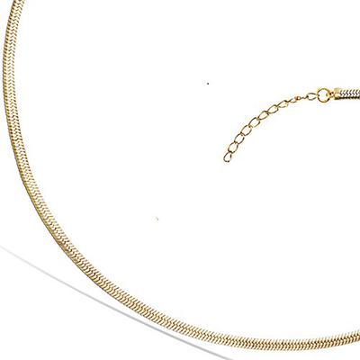 [R5173] - Vergoldete 'Flat Snake Mesh' Kette - 42 m 3 mm