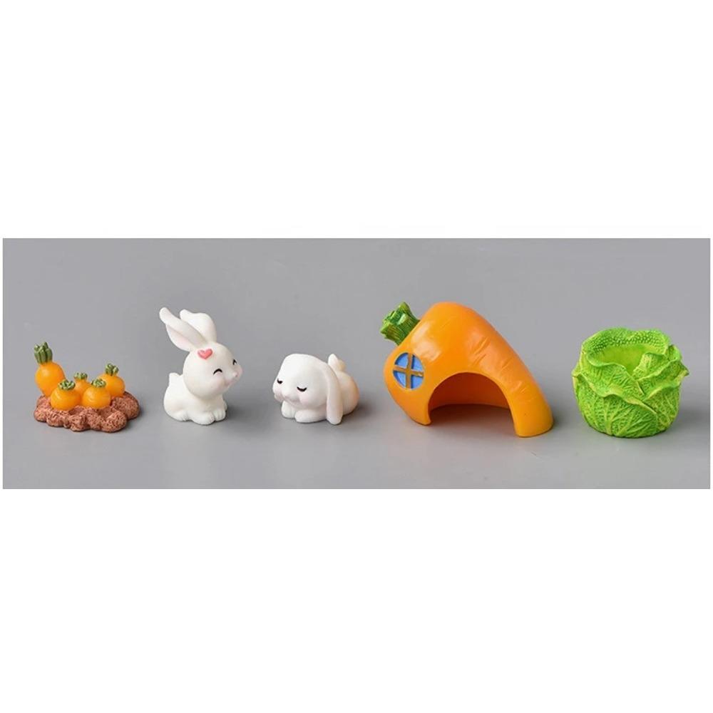 

Миниатюрная фигурка из смолы Белый кролик Морковный рай Мировая серия Модель кролика Мини-кролик DIY Аксессуары для ландшафтного садоводства