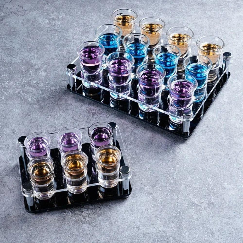 32/38mm Acrylic Cup Holder Multi-slots Shot Glasses Holder Wine Cup Holder Ktv