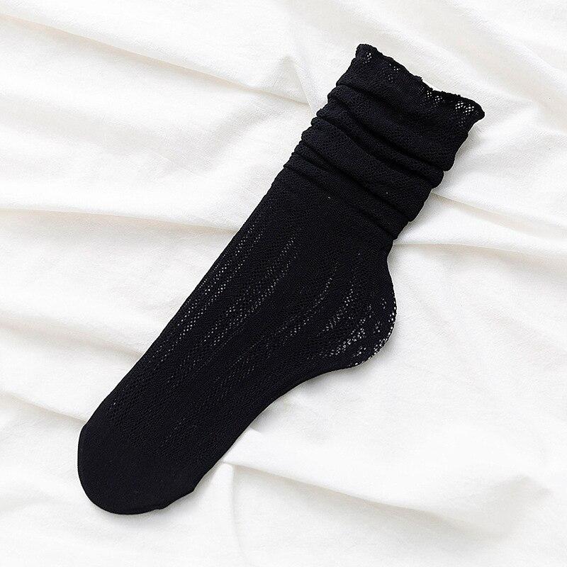 Hollow Out Woman Socks Cotton Velvet Soft Summer Thin Breathable Long Socks Japanese Style Kawaii Cute Harajuku Princess Socks