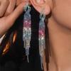 Pendientes de Borla de Diamantes Completos Brillantes de Lujo DINGKA para Mujer - Joyería de Tachuelas de Personalidad Exagerada