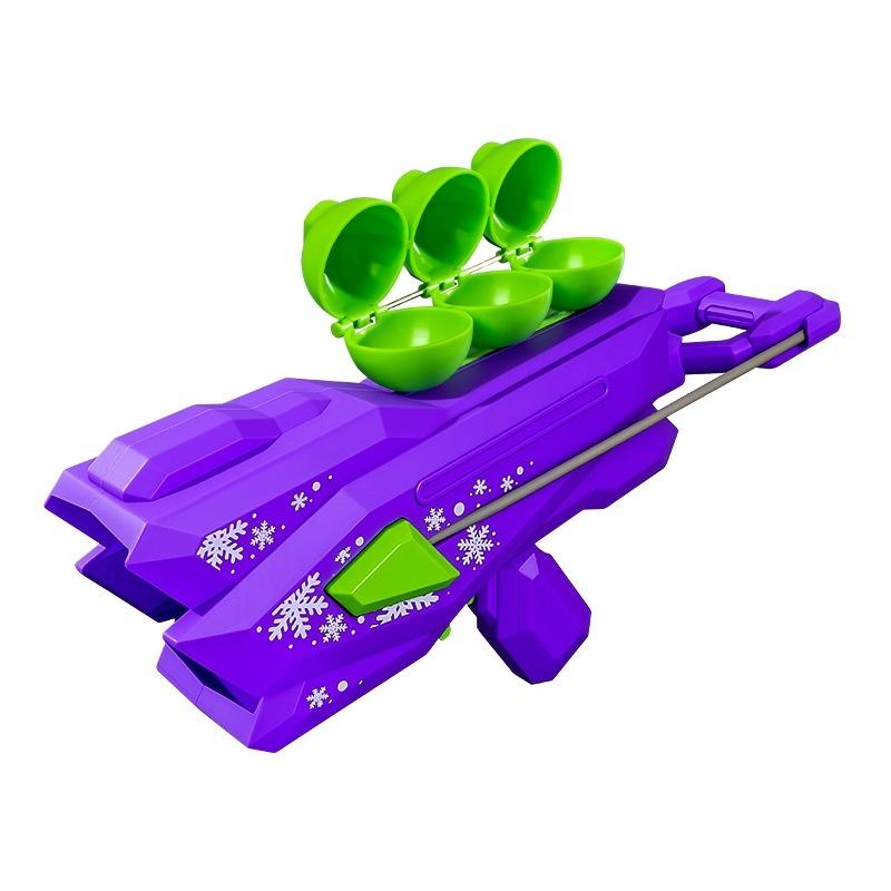Snowball Launcher Triple Barrel Snow Gun Winter Outdoor Snow Fight Toy Parent Child Interactive Snow Play Tool For Kids Adults