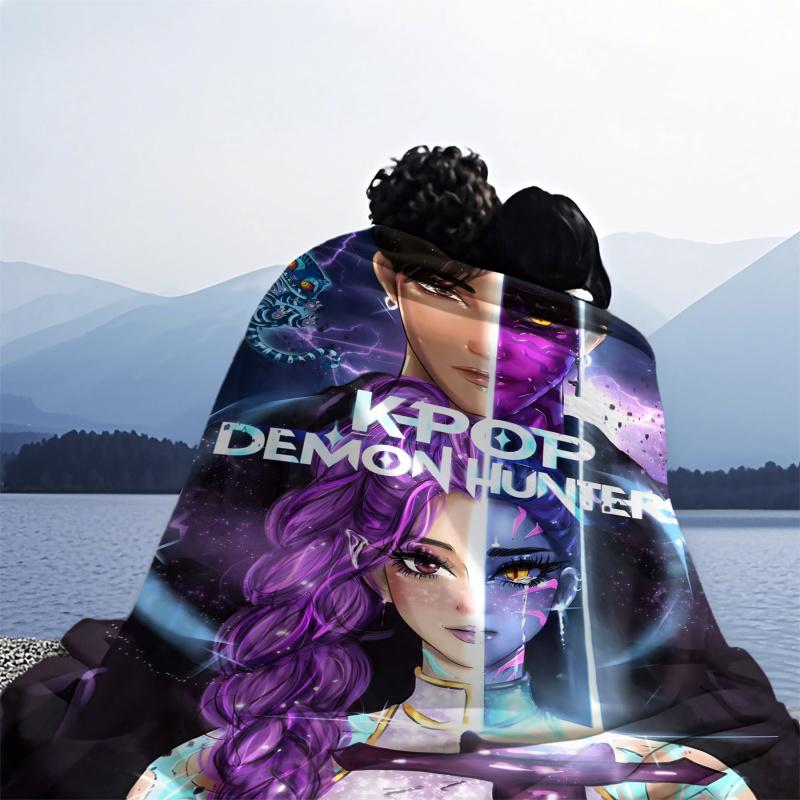 K-Pop Demon Hunters Blanket Hot Rumi Mira Zoey Fan Gifts Blanket Soft Fluffy Flannel Throw for Home Sofa Camping Travel Office