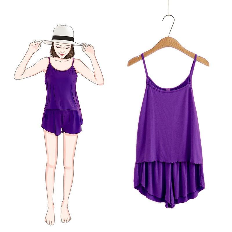 

Женская одежда для сна без рукавов, шорты, домашняя одежда на подтяжках, мягкая ночная рубашка, майка, костюмы, простая женская пижама 3XL