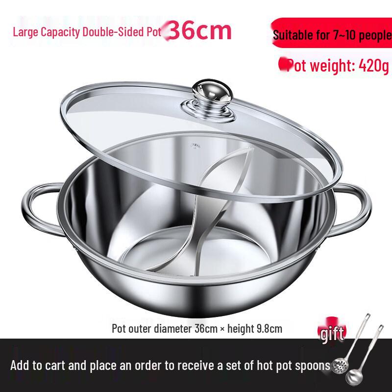 Thickened Stainless Steel Induction Split Hotpot