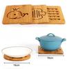 Bamboo Round Table Mat Simple Hollow Pattern Heat Resistant Pot Dish Placemats Anti-slip Protection Table Decorative