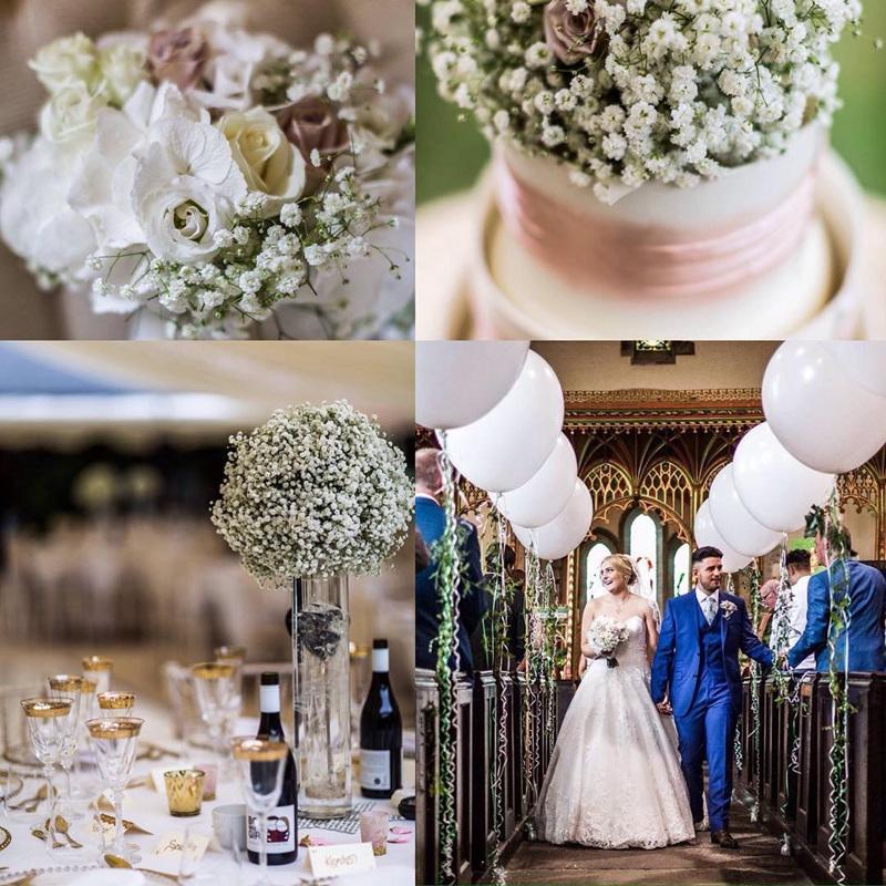 1/2/3pcs White Gypsophila Artificial Flowers Wedding Bouquet Decoration Arrangement Plastic Babies Breath Fake Flower Home Decor