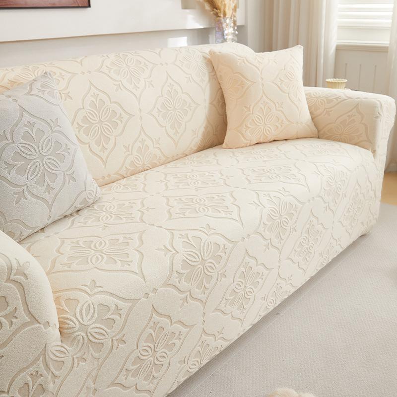 Premium Jacquard Stretch Sofa Cover 1/2/3/4/5 Seater Solid Color Furniture Slipcover Protector for Home Office Living Room Decor