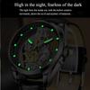 Luxury Brand Mens Watches Fashion Double-sided Hollow Dial Steel Quartz Wristwatch Waterproof Business Men's Clock