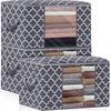 WISELIFE Storage Bags, Large Blanket Clothes Organization and Storage Containers for Bedding, Comforters, Foldable Organizer with Reinforced Handle,