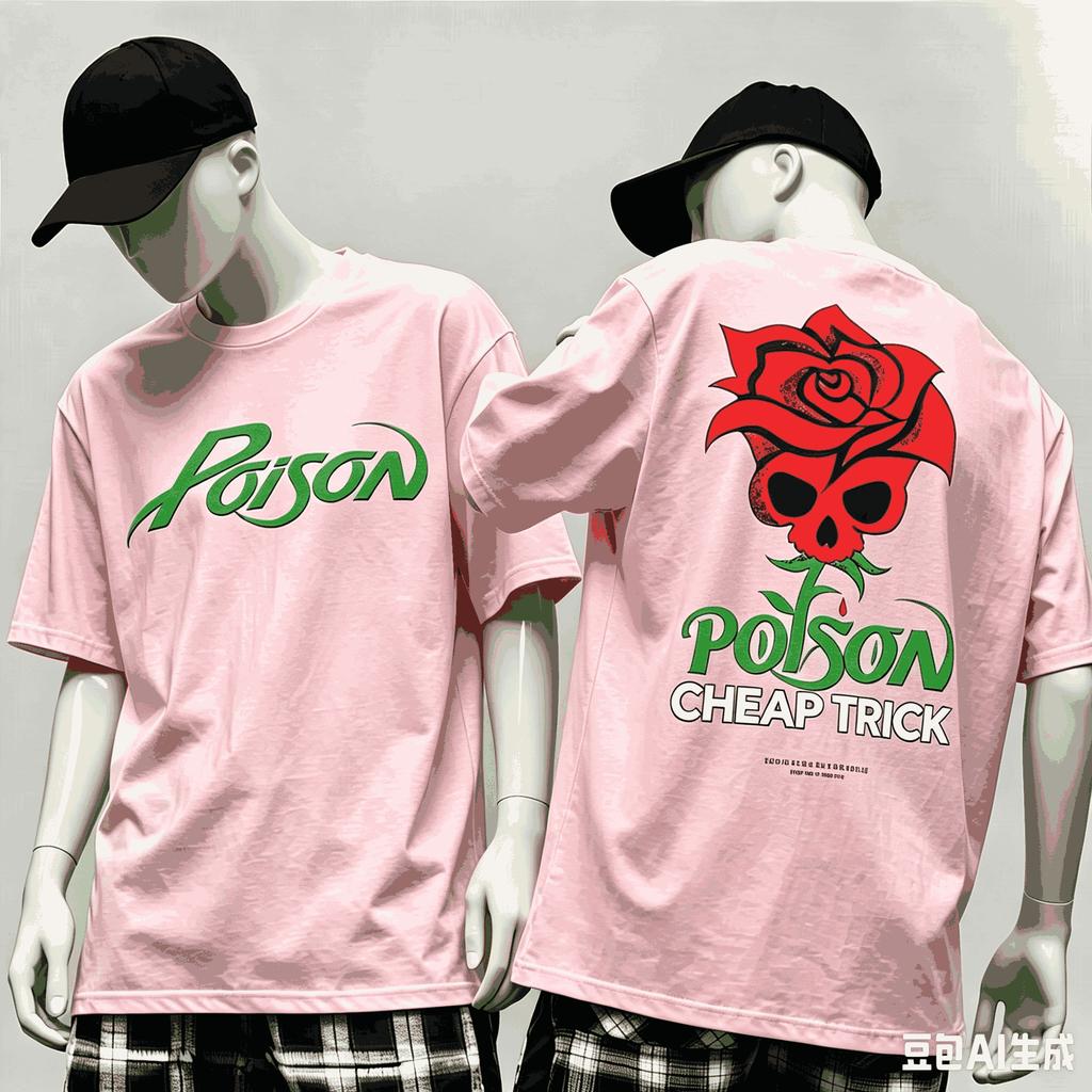 Poison Band World Tour T Shirt Unisex Unisex Fashion Vintage Hip Hop Streetwear Male Tshirts Oversized Unisex Harajuku Hip Hop Soft