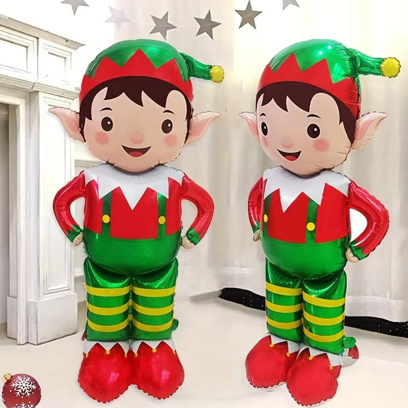 1Pcs Santa Claus Snowman Navidad Large Standing Balloon Year Gingerbread Man Standing Christmas Foil Balloons Party Supplies