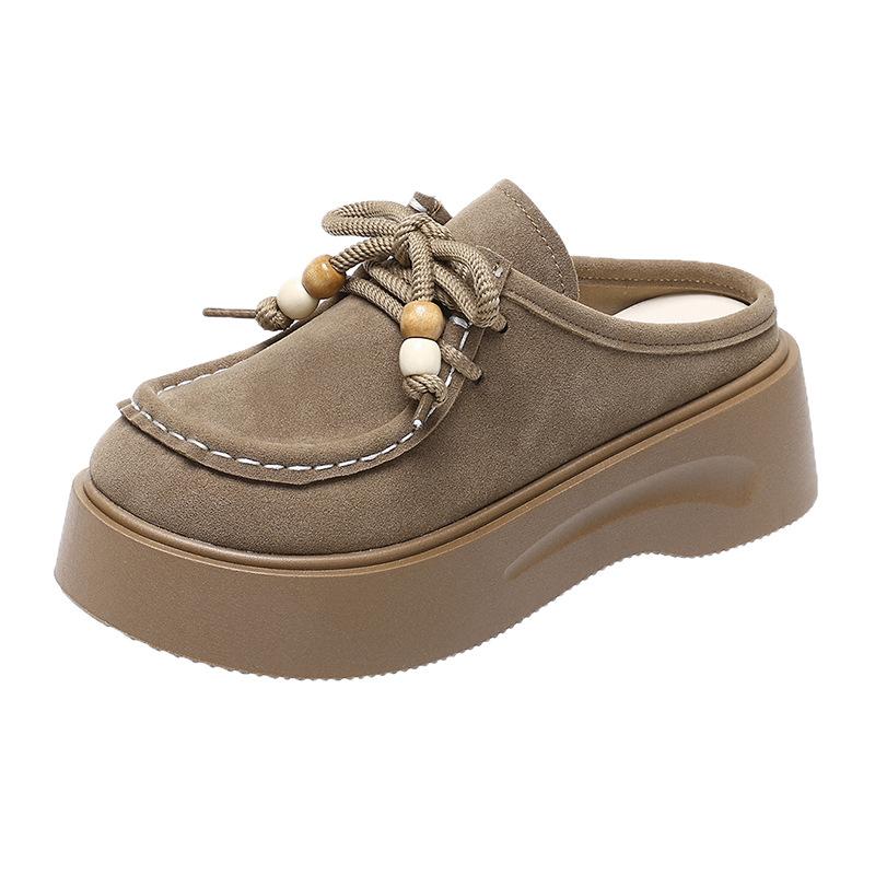 Thick-soled Birkenstock Slippers for Women To Wear In the Autumn of 2025, the New Muffin Is Not Tired, and One Pedal Is a Bag Head and Half Slippers.